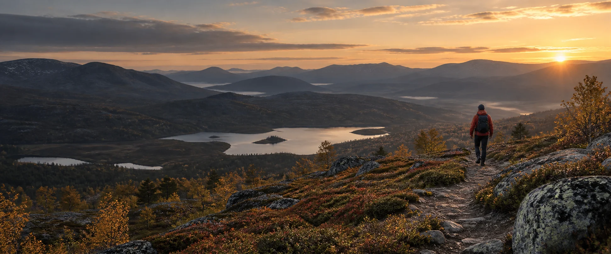 En fjellvandrer på vei mot nye utsikter.